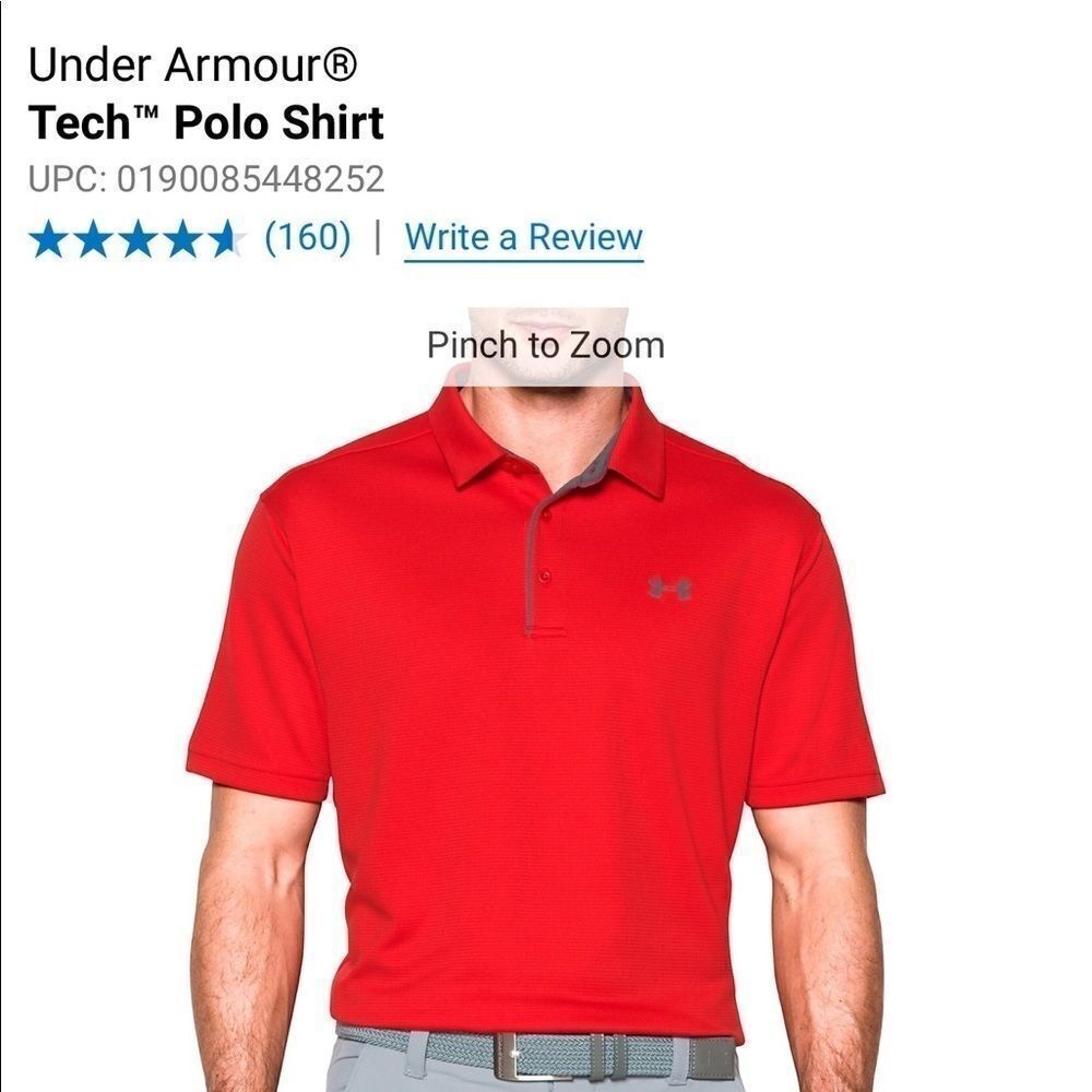 Under Armour Men's Orange Heat‎ Gear Loose Fit Short Sleeve Polo Shirt Medium